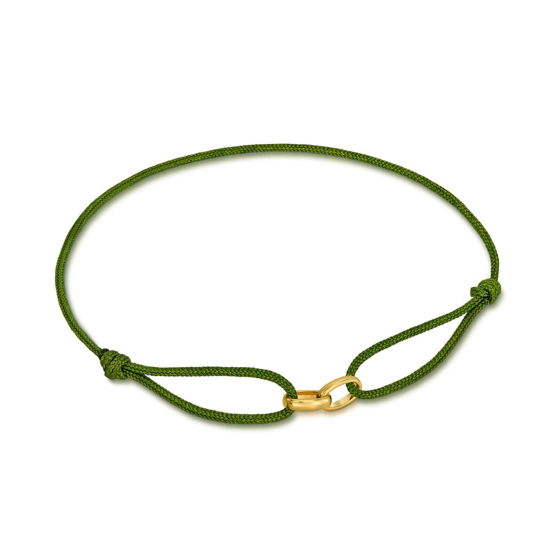 GLORY BRACELET OLIV STOFFARMBAND 585 GOLD