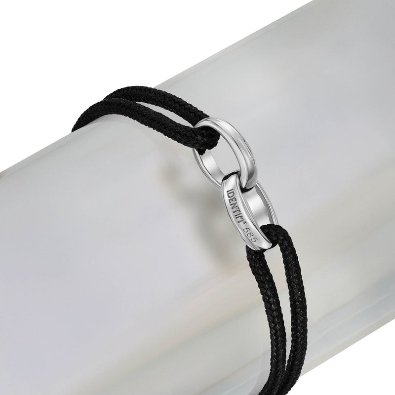 GLORY BRACELET SCHWARZ STOFFARMBAND 585 WEIßGOLD