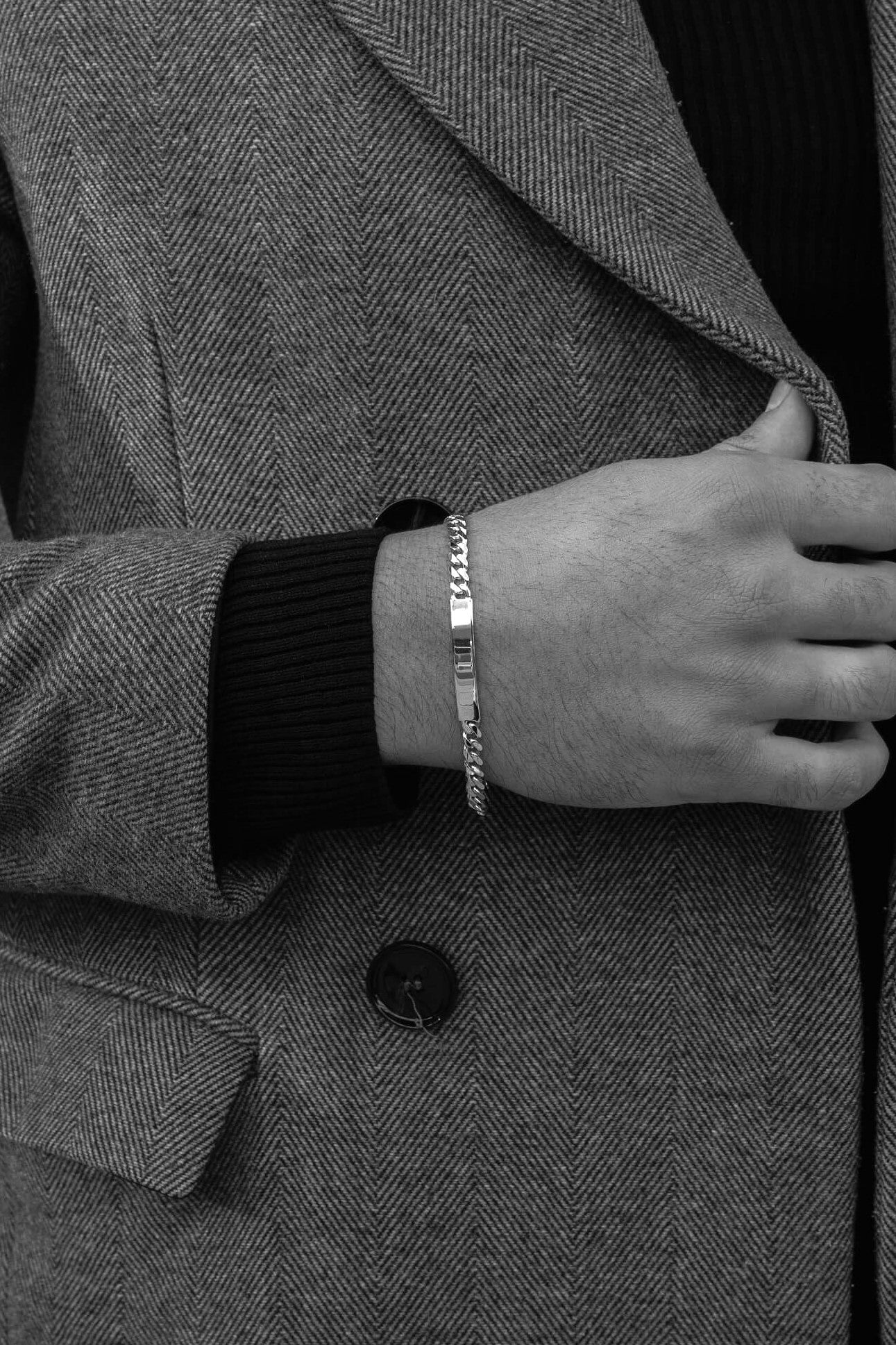 HERREN GRAVURARMBÄNDER SILBER RHODINIERT