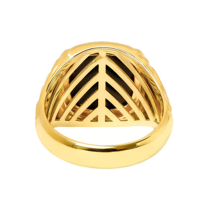 ART NOUVEAU SIEGELRING MALACHIT 585, 750 GOLD