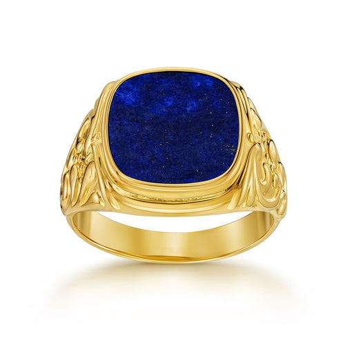 ART NOUVEAU SIEGELRING LAPIS 585, 750 GOLD