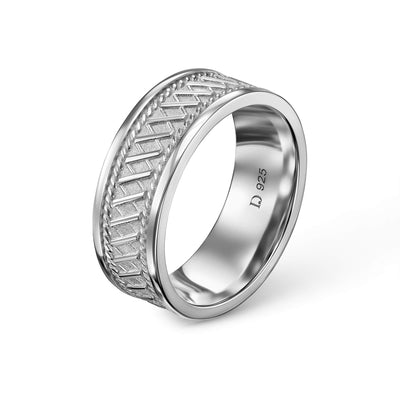 BOLD X RING 925 SILBER RHODINIERT