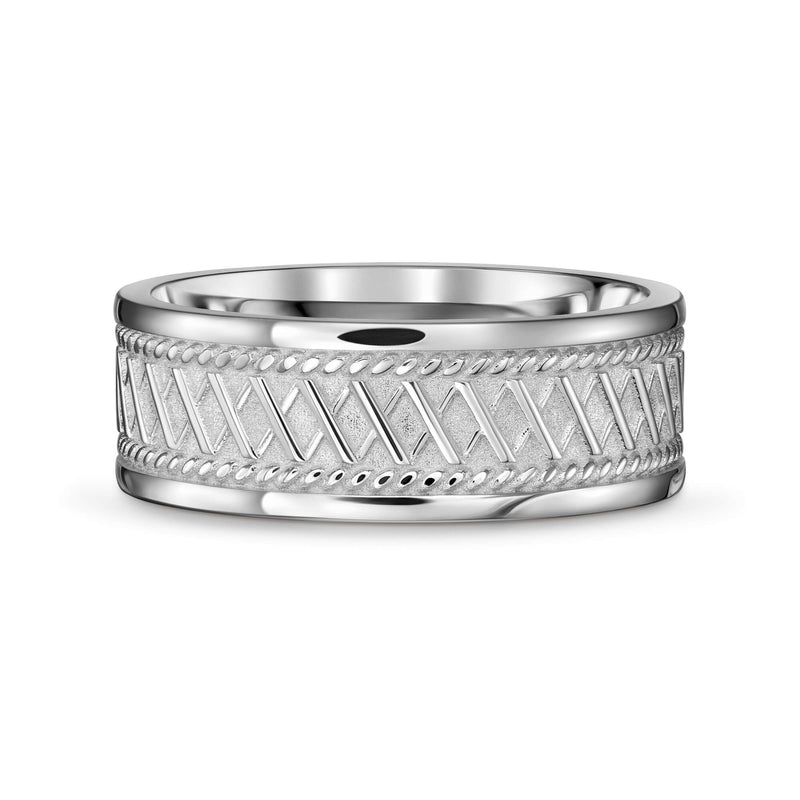 BOLD X RING 925 SILBER RHODINIERT