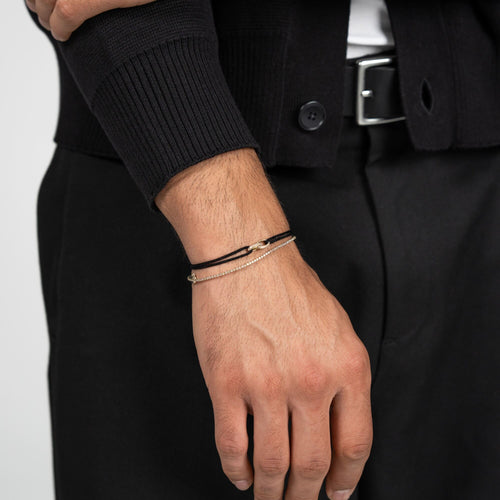 BRILLIANCE BRACELET STOFFARMBAND 585 GOLD LAB DIAMANTEN