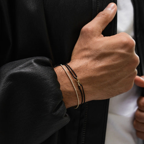 GLORY BRACELET SCHWARZ STOFFARMBAND 585 GOLD