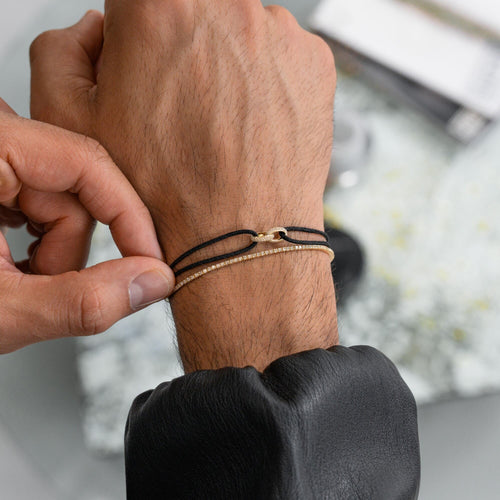 BRILLIANCE BRACELET STOFFARMBAND 585 GOLD LAB DIAMANTEN