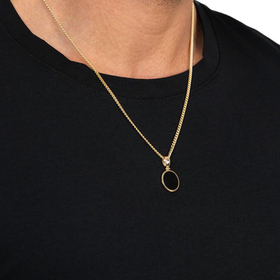 ONYX OVAL HALSKETTE 585 GOLD