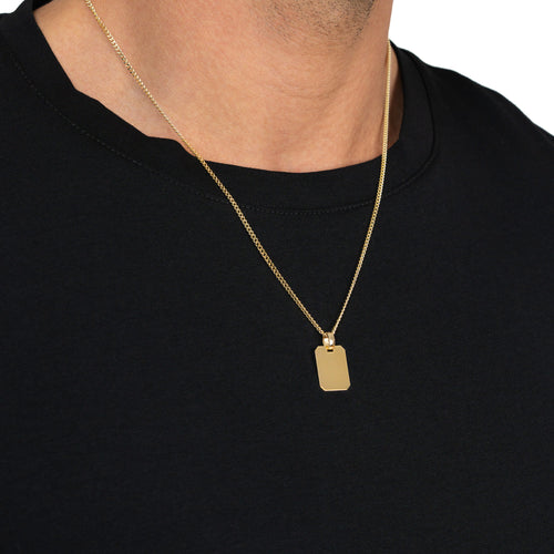 GRAVURPLATTE OKTAGON HALSKETTE 333 GOLD