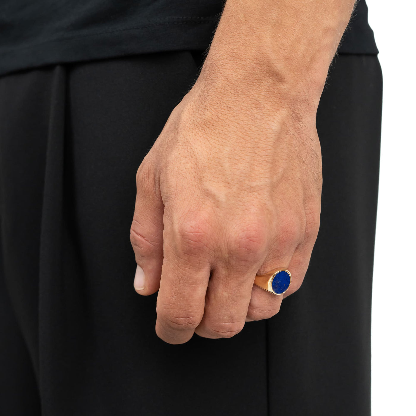 SIEGELRING LAPIS OVAL 585, 750 GOLD