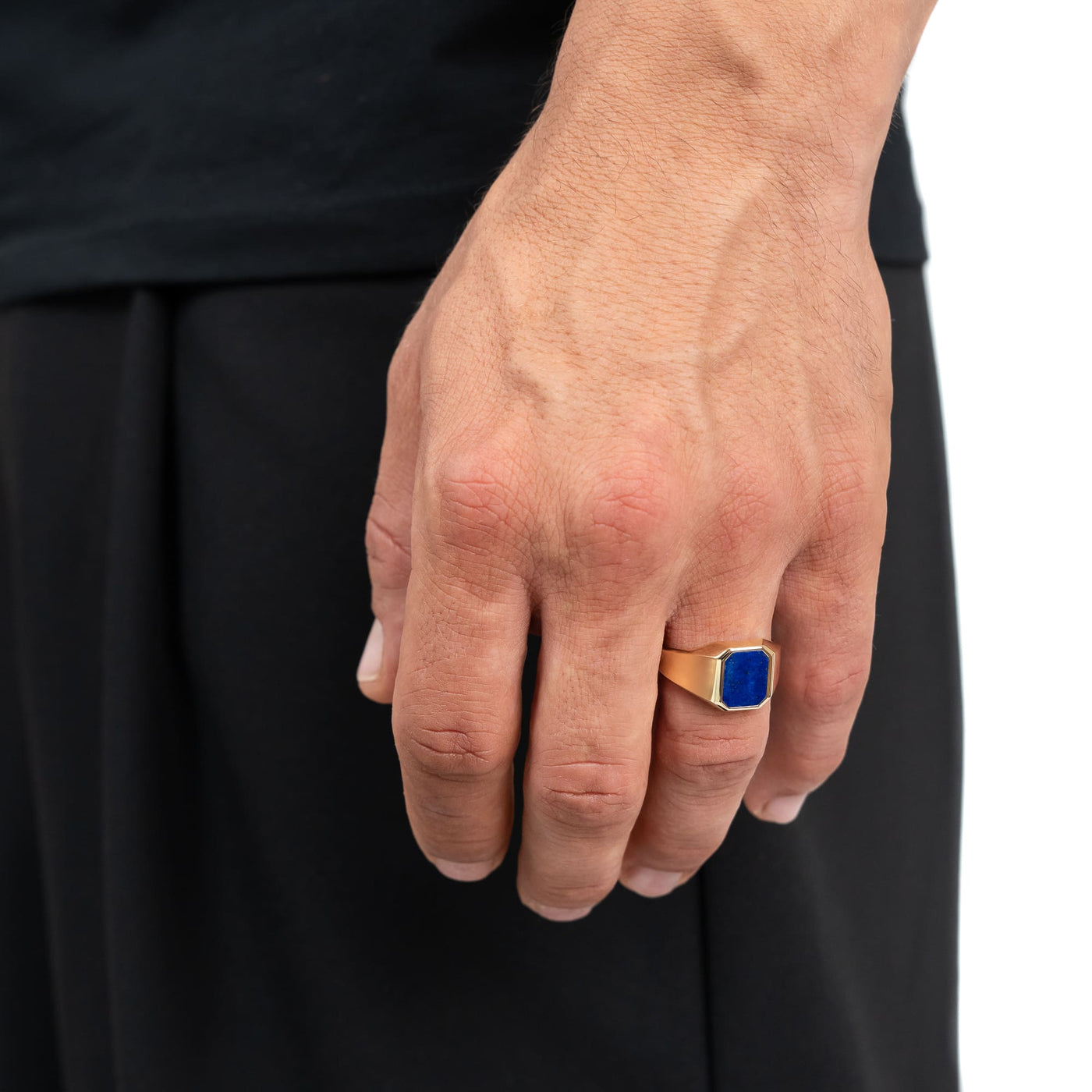 SIEGELRING LAPIS OKTAGON 585, 750 GOLD