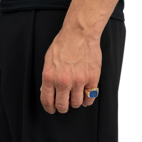 ART NOUVEAU SIEGELRING LAPIS 585, 750 GOLD