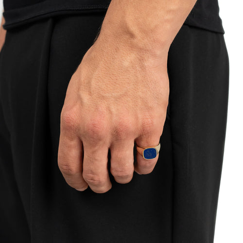 SIEGELRING LAPIS SQUARE 585, 750 GOLD