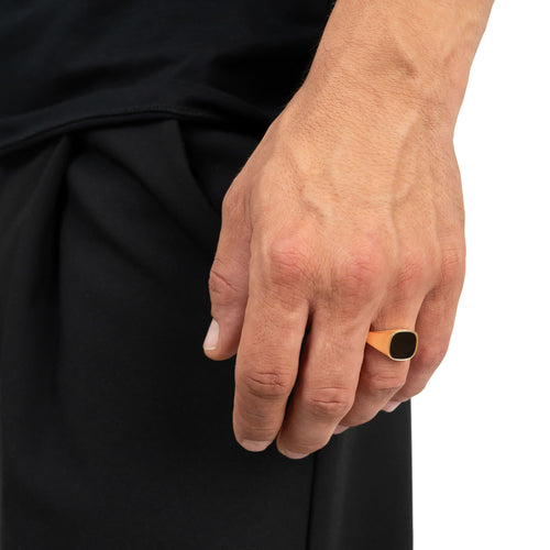 SIEGELRING ONYX SQUARE 585, 750 GOLD