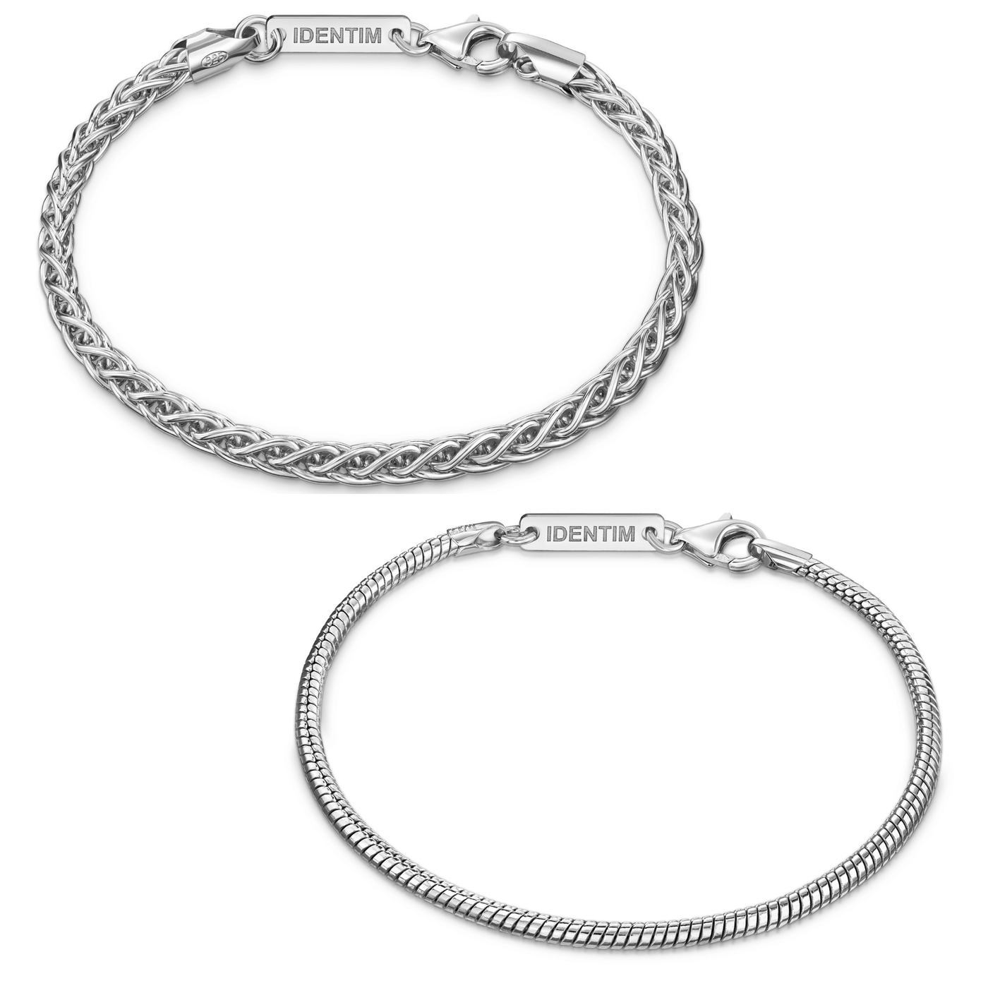 ARMBAND SET ZOPF SCHLANGE SILBERARMBAND 925 SILBER RHODINIERT