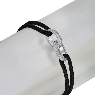 BRILLIANCE BRACELET STOFFARMBAND 585 WEISSGOLD LAB DIAMANTEN