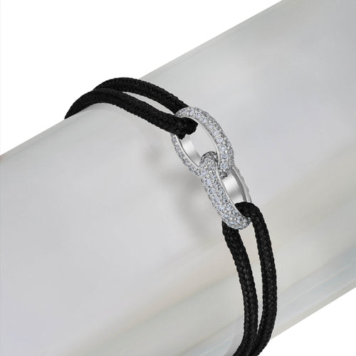 BRILLIANCE BRACELET STOFFARMBAND 585 WEISSGOLD LAB DIAMANTEN
