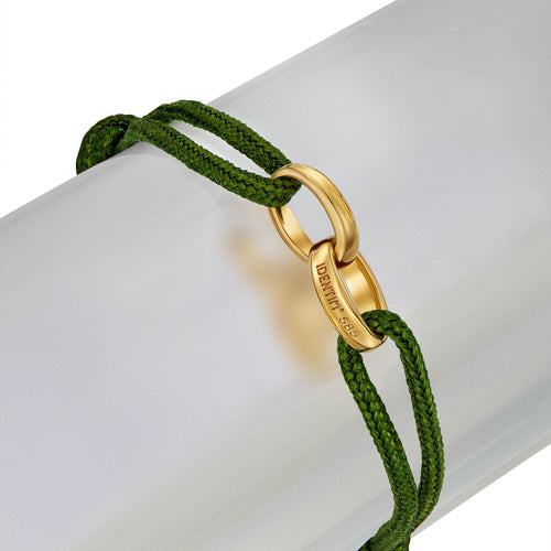 GLORY BRACELET OLIV STOFFARMBAND 585 GOLD
