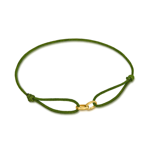 GLORY BRACELET OLIV STOFFARMBAND 585 GOLD