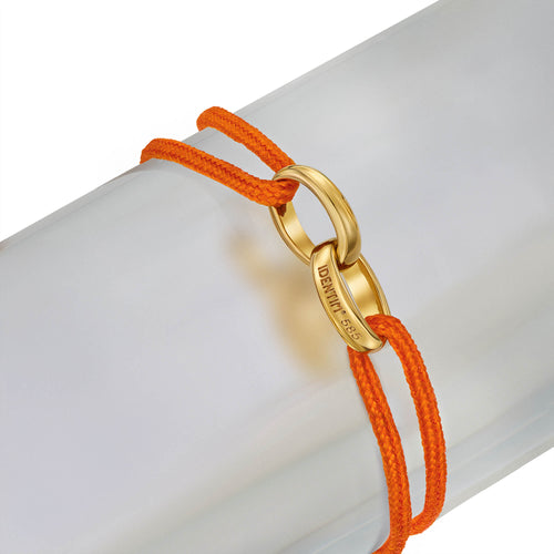 GLORY BRACELET ORANGE STOFFARMBAND 585 GOLD