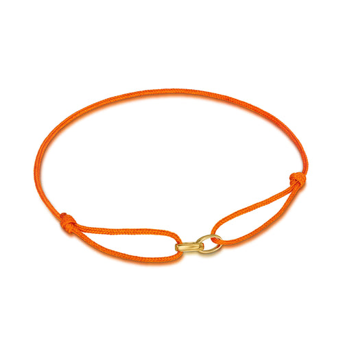 GLORY BRACELET ORANGE STOFFARMBAND 585 GOLD