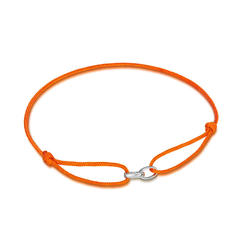 GLORY BRACELET ORANGE STOFFARMBAND 585 WEIßGOLD