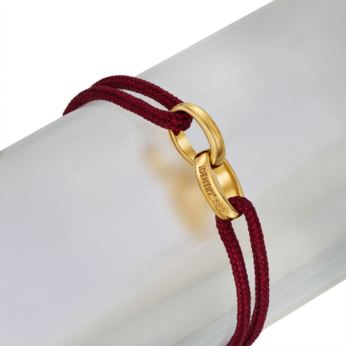 GLORY BRACELET BORDEAUX STOFFARMBAND 585 GOLD