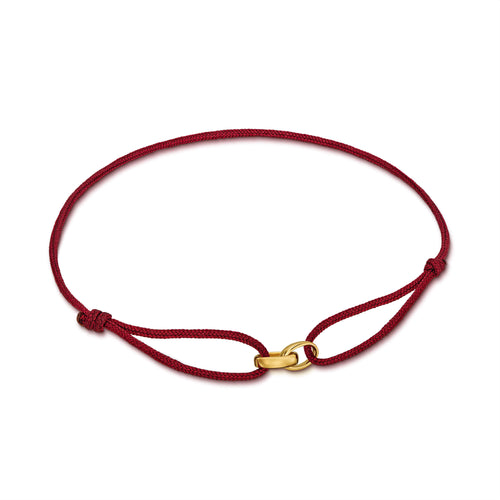 GLORY BRACELET BORDEAUX STOFFARMBAND 585 GOLD