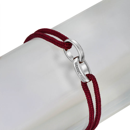 GLORY BRACELET BORDEAUX STOFFARMBAND 585 WEIßGOLD