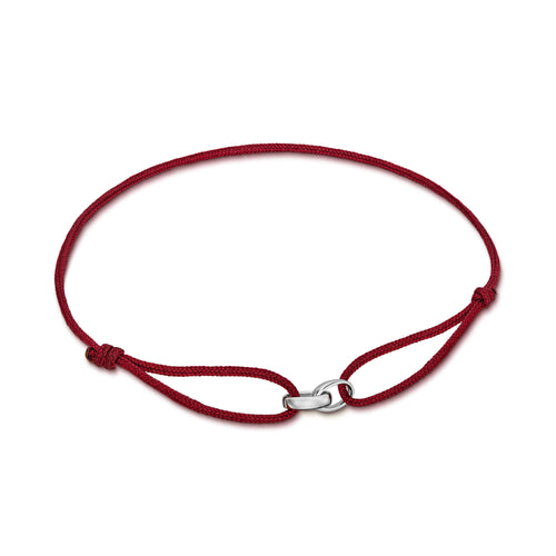 GLORY BRACELET BORDEAUX STOFFARMBAND 585 WEIßGOLD