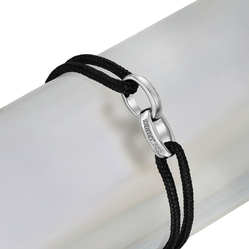 GLORY BRACELET SCHWARZ STOFFARMBAND 585 WEIßGOLD