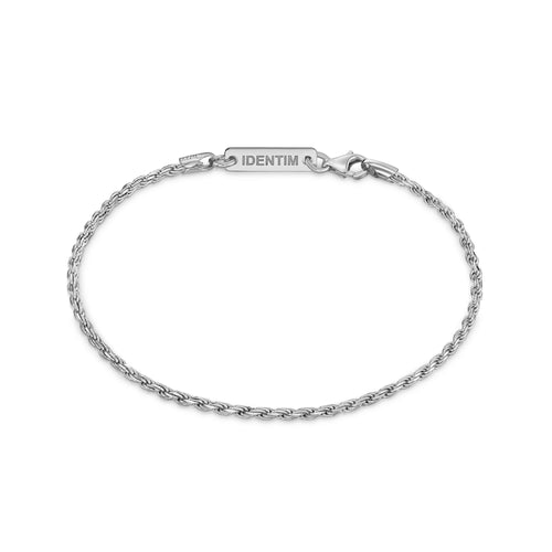 KORDELKETTE ARMBAND 925 SILBER RHODINIERT 2,00MM