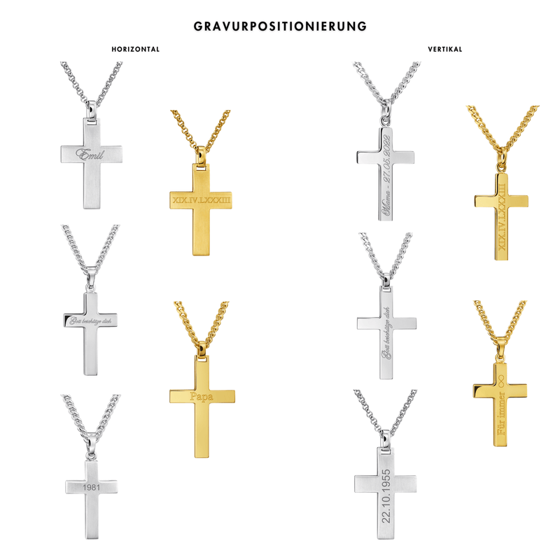 KREUZ MASSIV HALSKETTE 333 GOLD