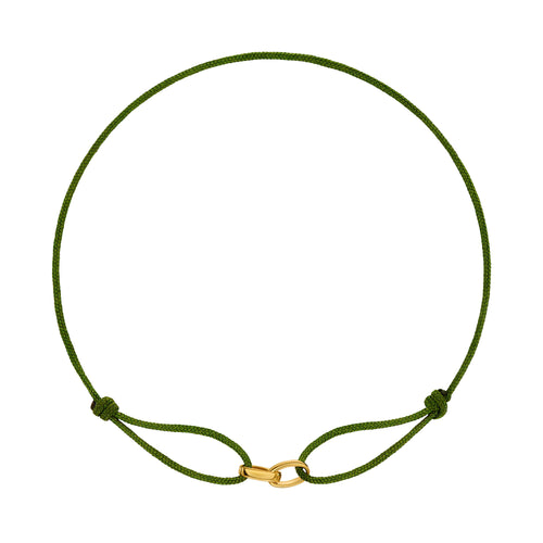 GLORY BRACELET OLIV STOFFARMBAND 585 GOLD