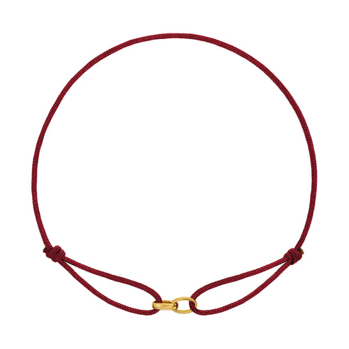 GLORY BRACELET BORDEAUX STOFFARMBAND 585 GOLD