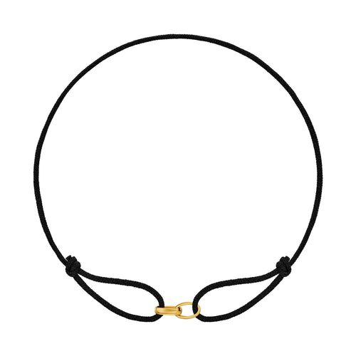 GLORY BRACELET SCHWARZ STOFFARMBAND 585 GOLD