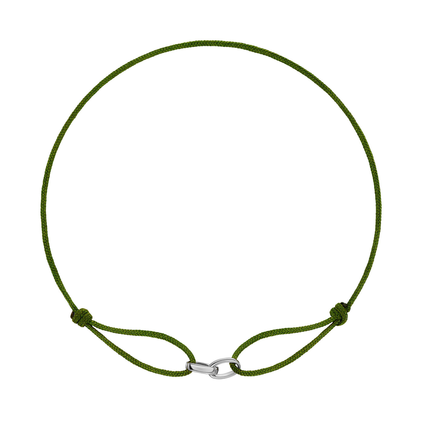 GLORY BRACELET OLIV STOFFARMBAND 585 WEIßGOLD