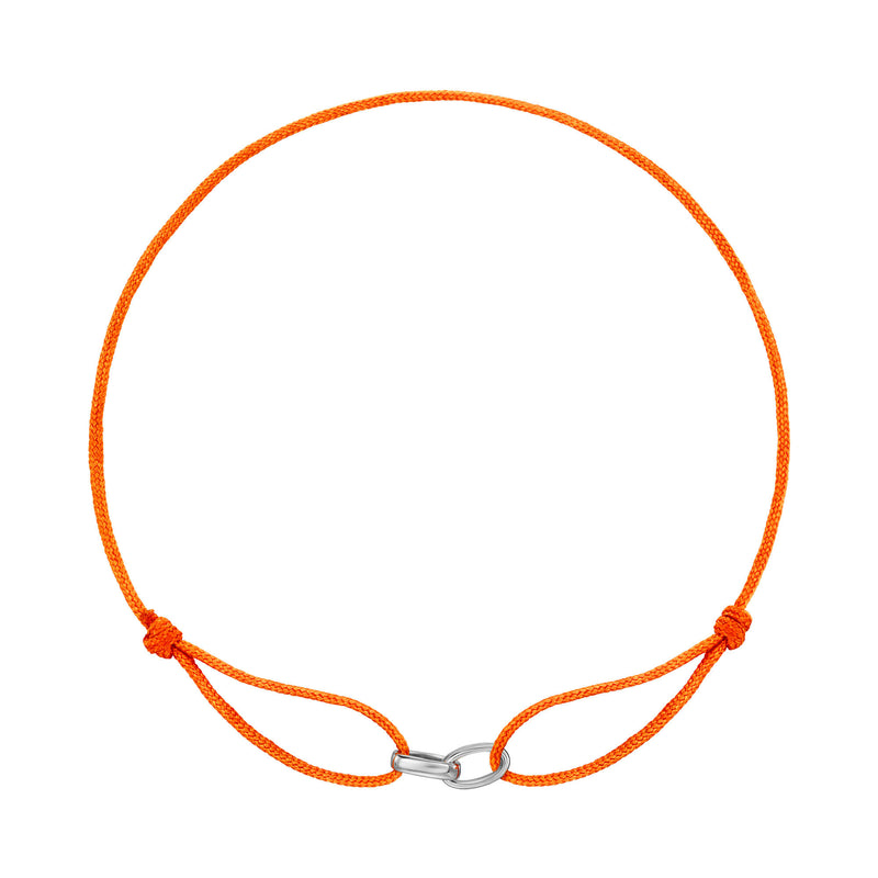 GLORY BRACELET ORANGE STOFFARMBAND 585 WEIßGOLD