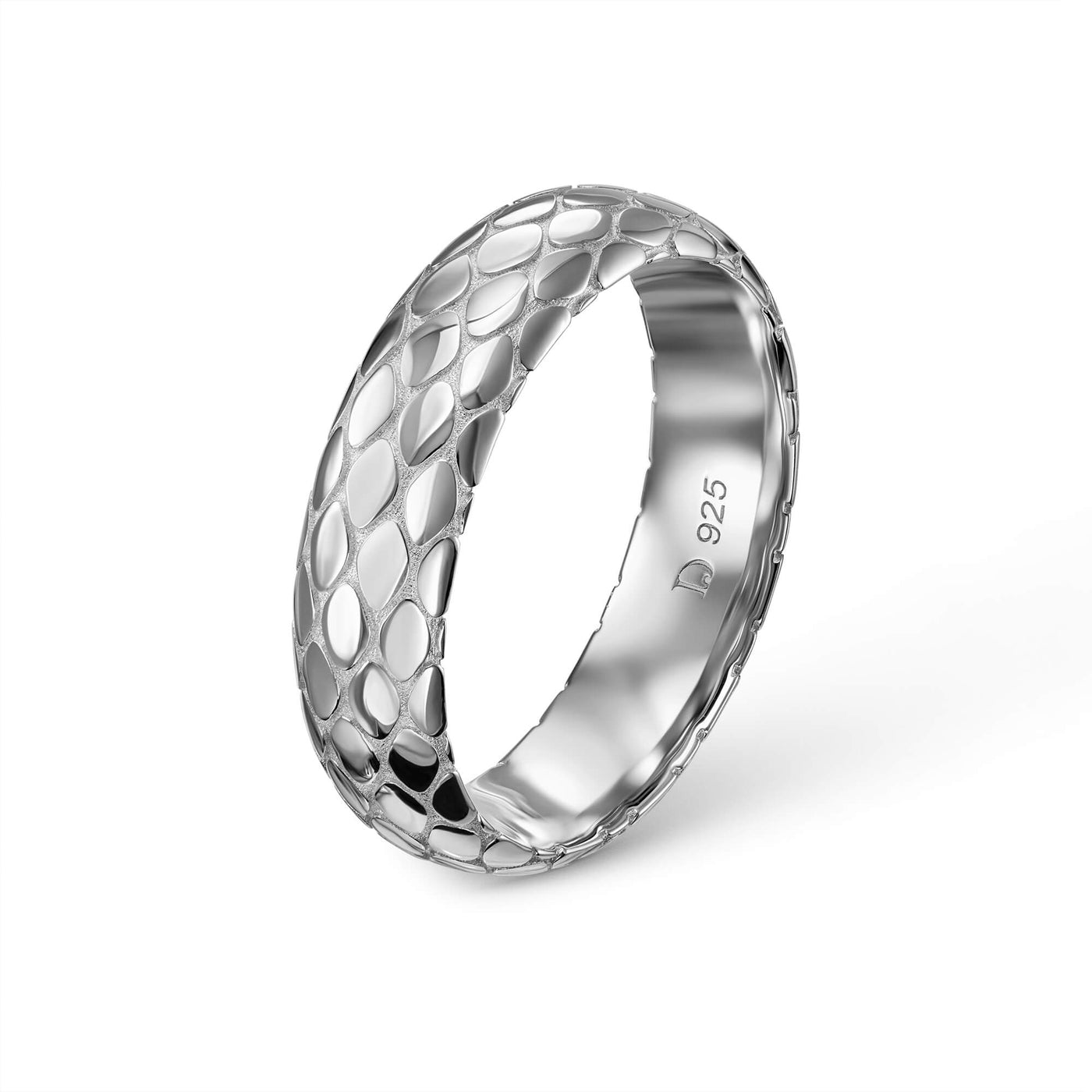 SNAKE RING 925 SILBER RHODINIERT