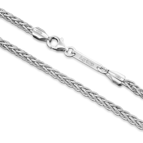 ZOPFKETTE ARMBAND 925 SILBER RHODINIERT 3,60MM