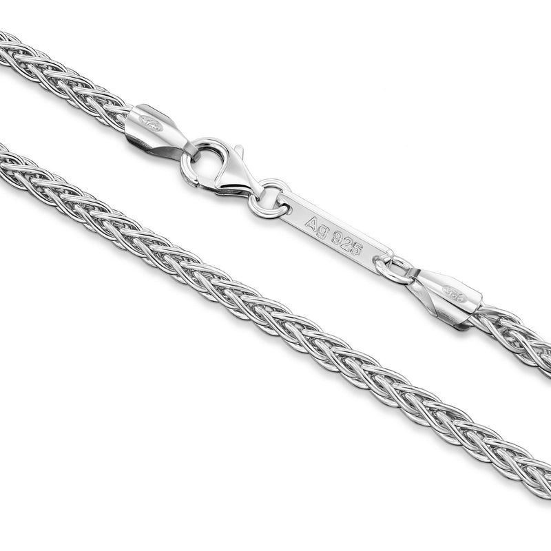 ZOPFKETTE ARMBAND 925 SILBER RHODINIERT 3,60MM