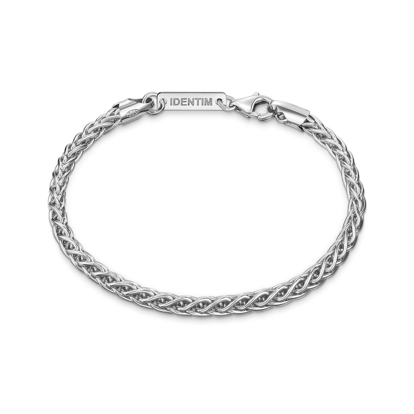 ZOPFKETTE ARMBAND 925 SILBER RHODINIERT 3,60MM