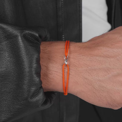 GLORY BRACELET ORANGE STOFFARMBAND 585 WEIßGOLD