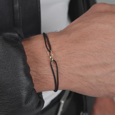 GLORY BRACELET SCHWARZ STOFFARMBAND 585 GOLD