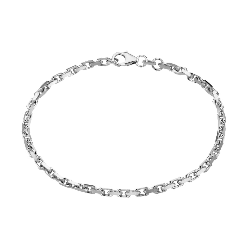 ANKERKETTE ARMBAND 925 SILBER RHODINIERT 3,00MM