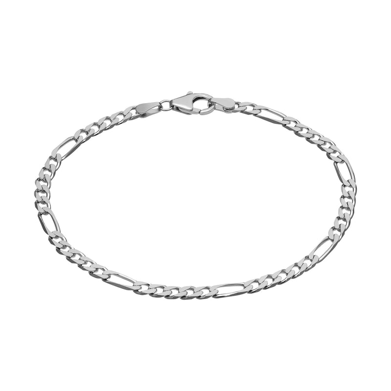 FIGAROKETTE ARMBAND 925 SILBER RHODINIERT 3,40MM