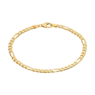 FIGAROKETTE ARMBAND 3.40MM 925 SILBER 18 KARAT GOLD VERGOLDET - IDENTIM®