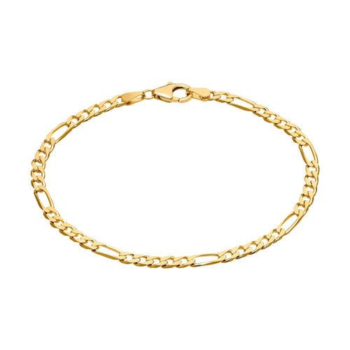 FIGAROKETTE ARMBAND 3.40MM 925 SILBER 18 KARAT GOLD VERGOLDET - IDENTIM®