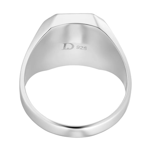 SIEGELRING RED TIGEREYE OKTAGON 925 SILBER RHODINIERT - IDENTIM®